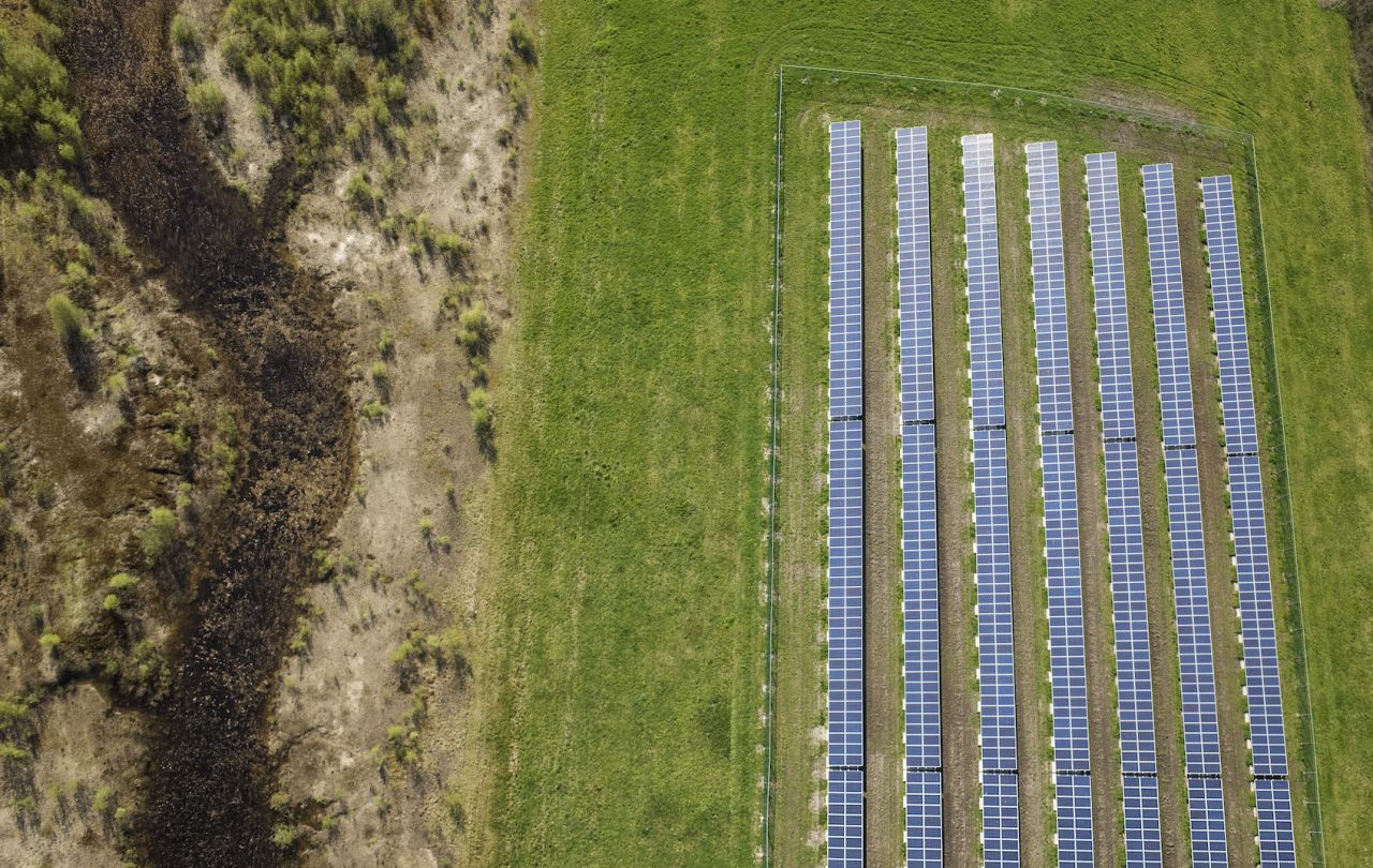 Zonnepark Zeijen luchtfoto